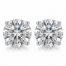 Classic Stud Earrings White Gold Plated