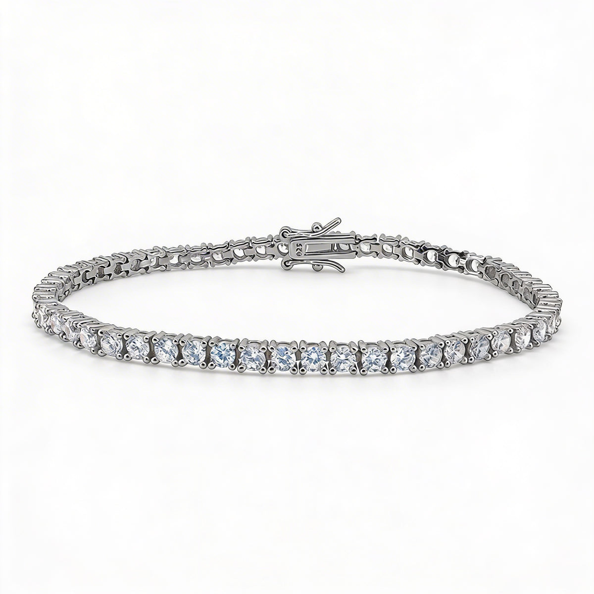 Classic Tennis Bracelet - White Gold Plated