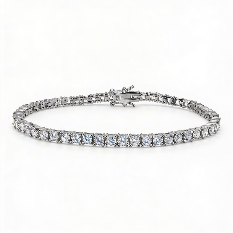 Classic Tennis Bracelet - White Gold Plated