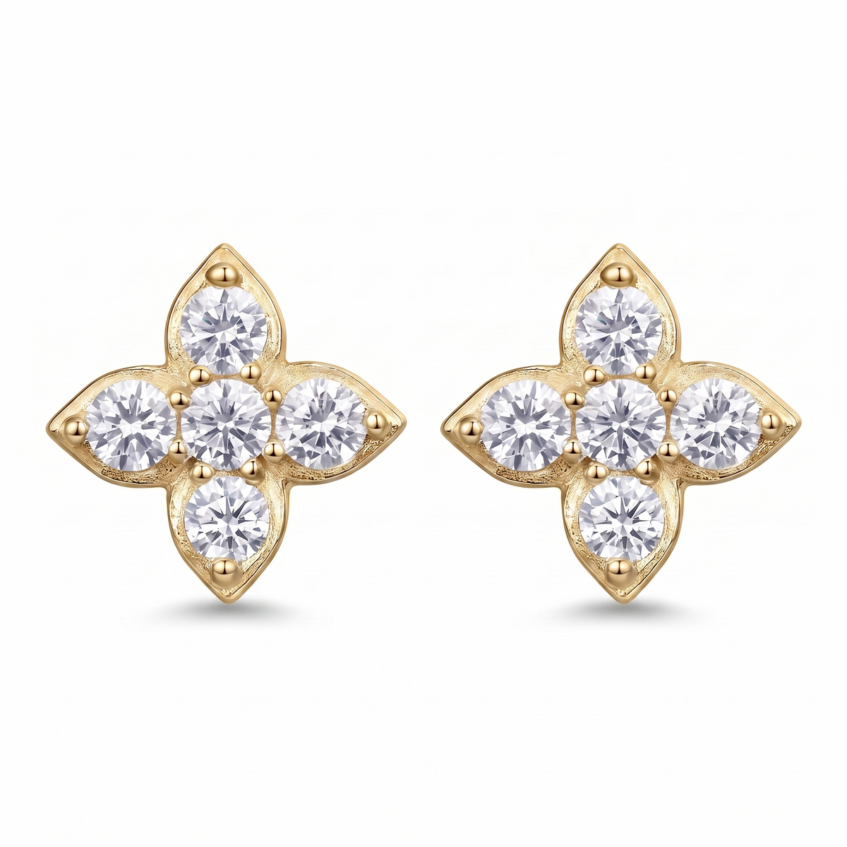 Clover Stud Earrings - Gold Plated