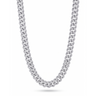 Cuban Link Chain Necklace - White Gold Plated
