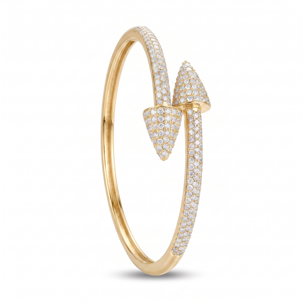 Geometric Taper Bangle Bracelet - Gold Plated