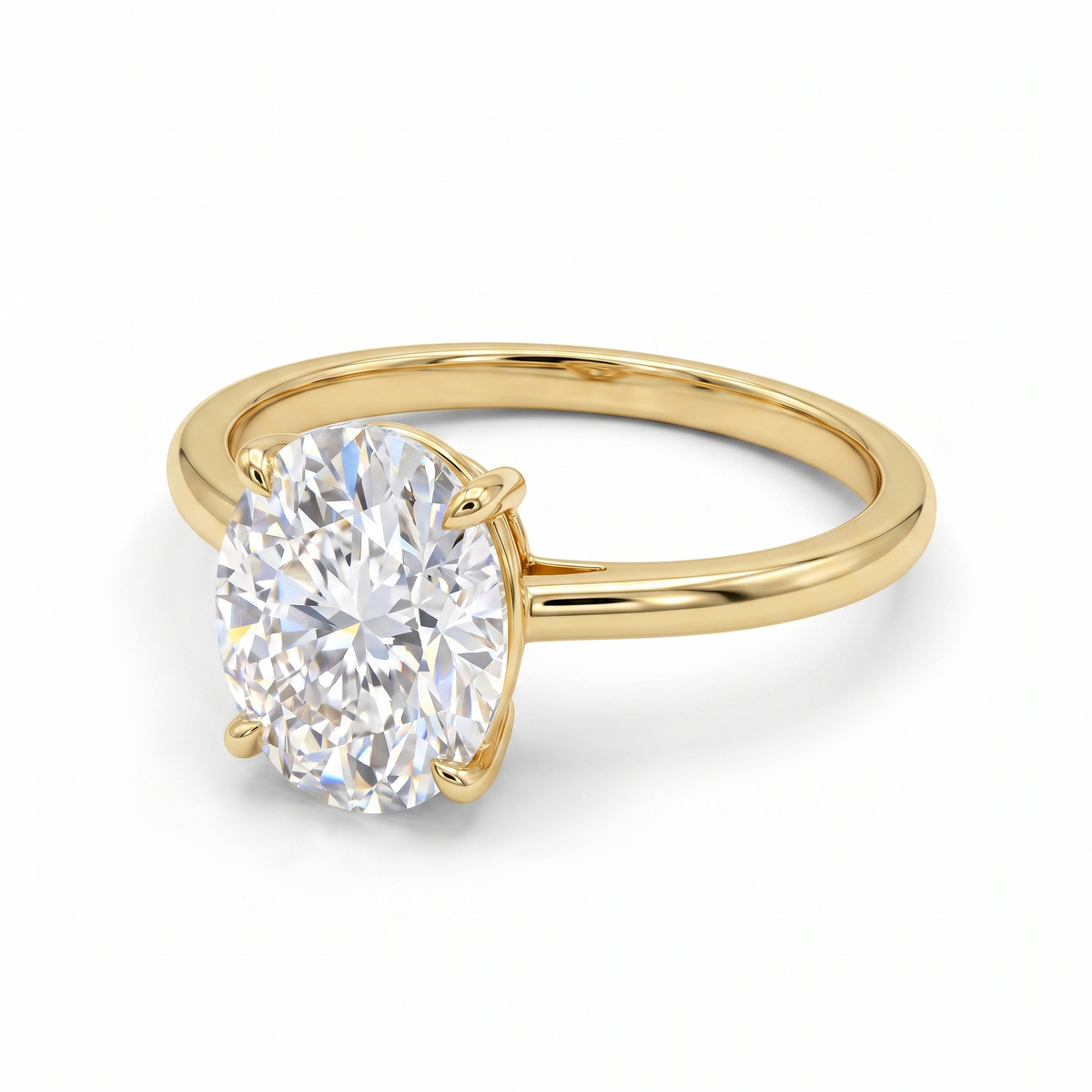 Oval Engagement Ring - Gold Plated