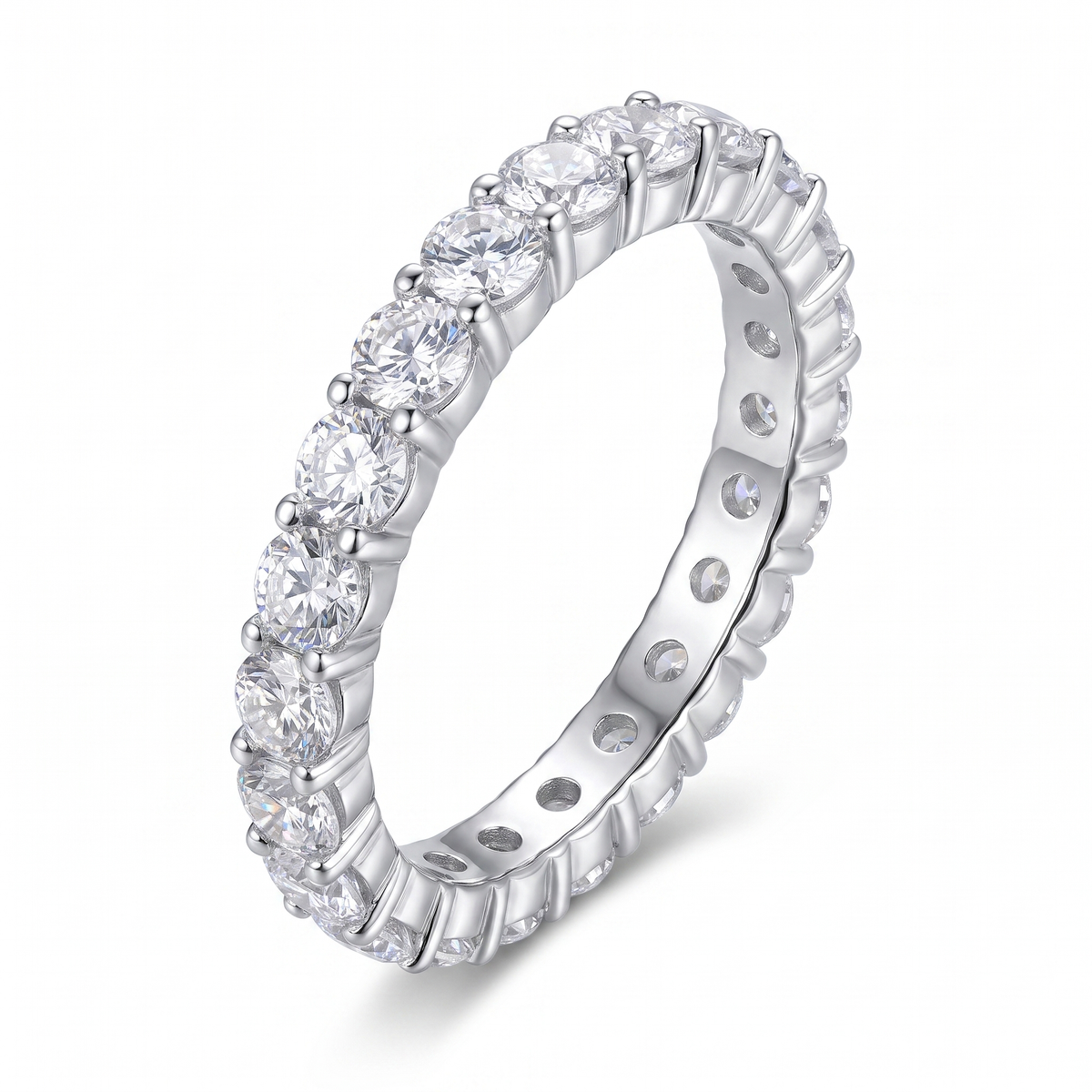 Pavé Eternity Ring - White Gold Plated