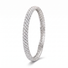 Twisted Bangle Bracelet - White Gold Plated