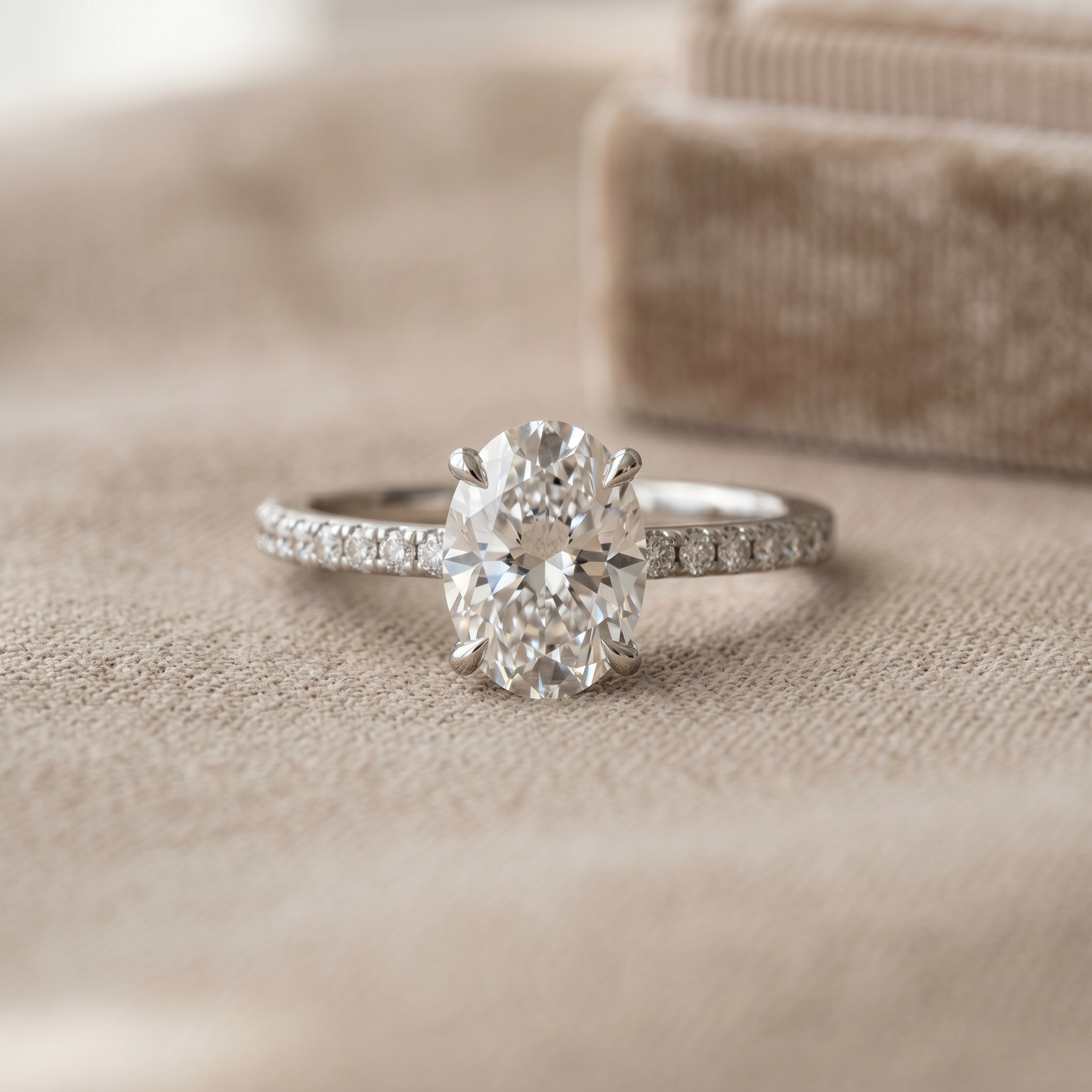Oval Pavé Band engagement ring